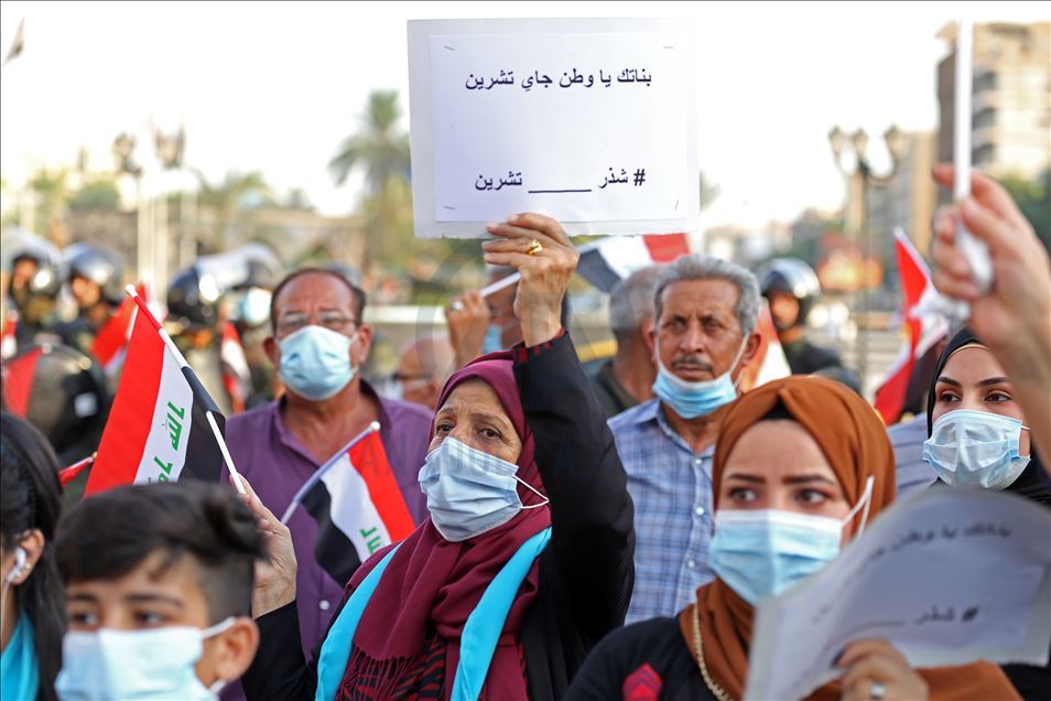 Irak'ta hükümet karşıtı gösterilerin birinci yıl dönümü