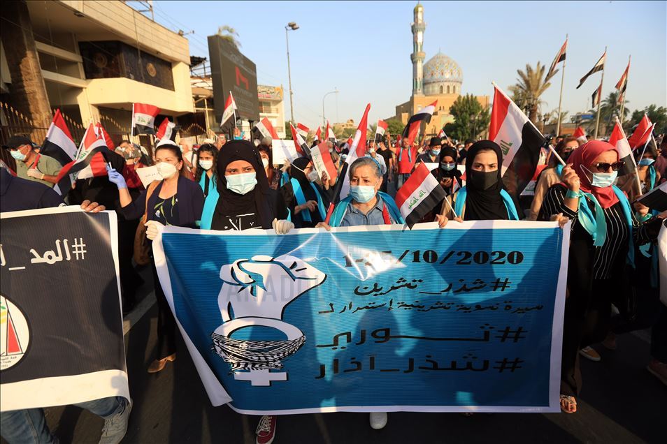 Irak'ta hükümet karşıtı gösterilerin birinci yıl dönümü