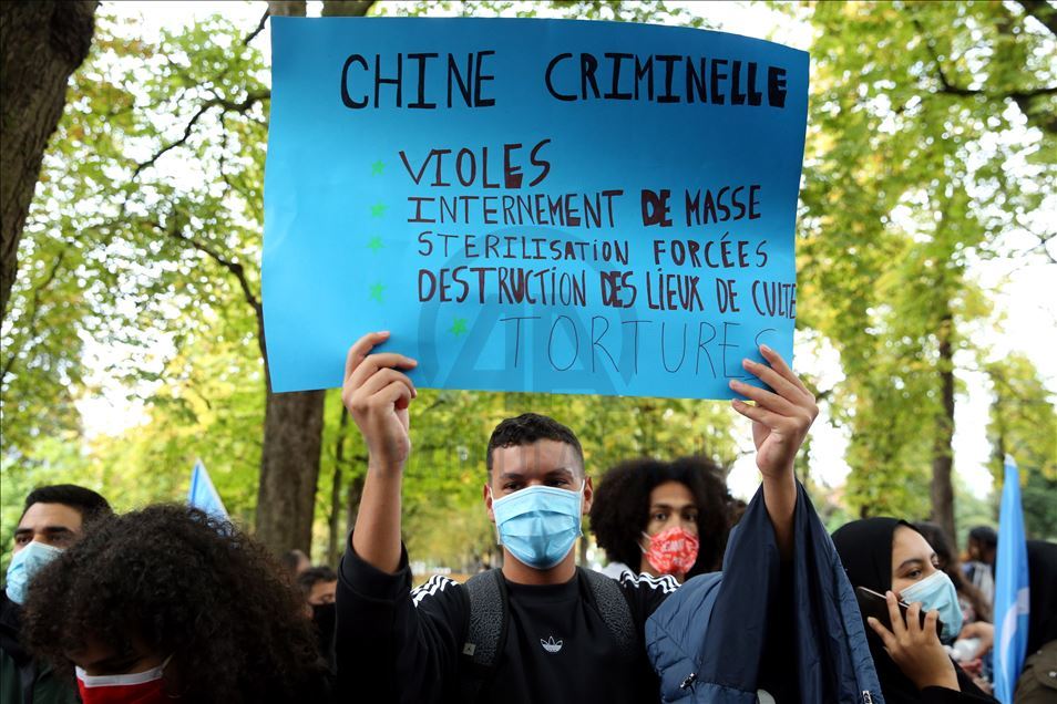 Protest against China in Brussels