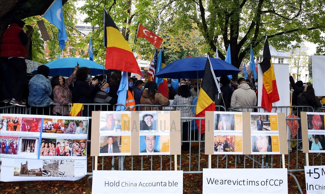 Protest against China in Brussels