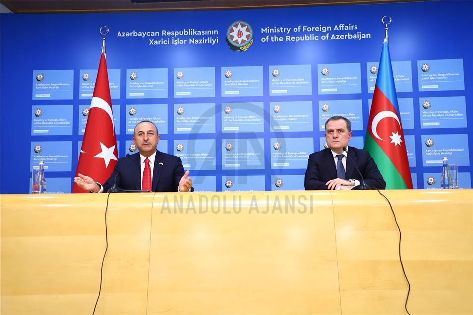 نشست خبری مشترک وزرای خارجه ترکیه و آذربایجان در باکو