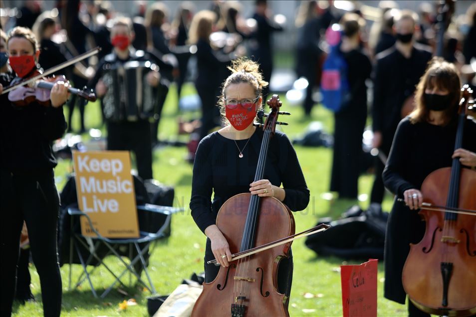 Londër, muzikantët protestë kundër kufizimeve të COVID-19