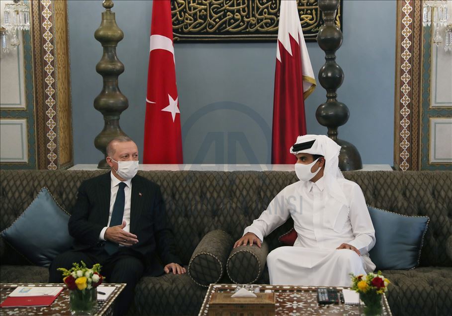 دیدار رئيس ‌جمهور ترکیه و امیر قطر در دوحه