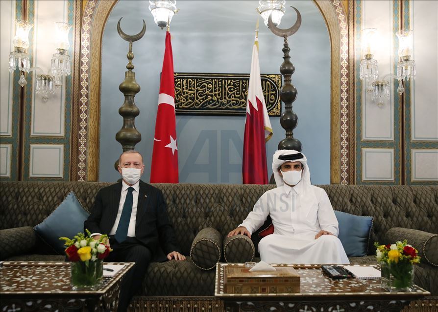 دیدار رئيس ‌جمهور ترکیه و امیر قطر در دوحه
