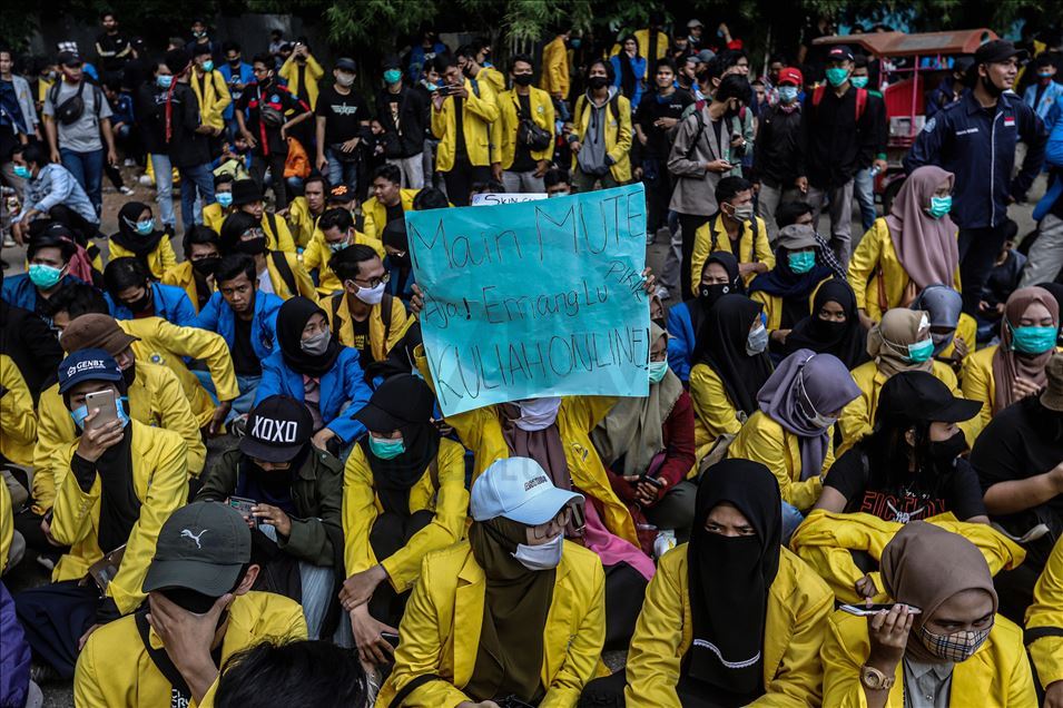 Demonstration against Omnibus Law on job creation bill in Indonesia