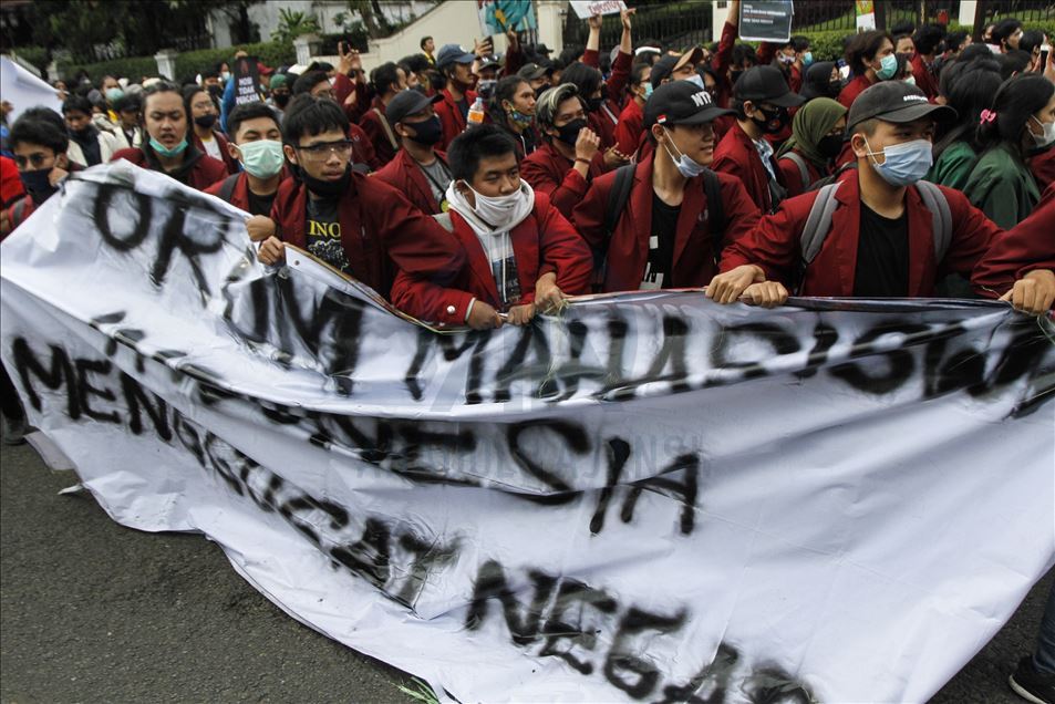 Demonstration against Omnibus Law on job creation in Indonesia