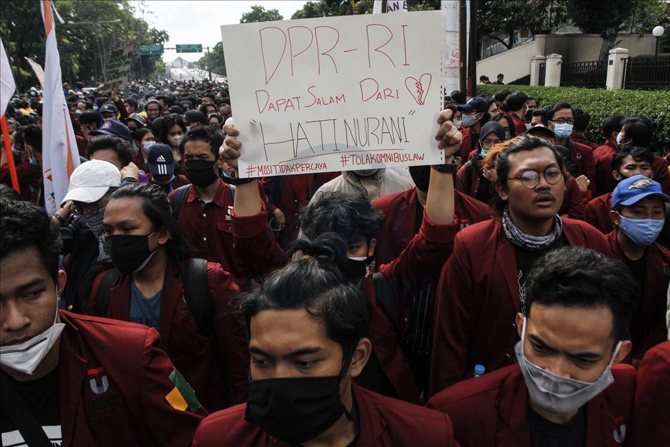 Demonstration Against Omnibus Law On Job Creation In Indonesia ...