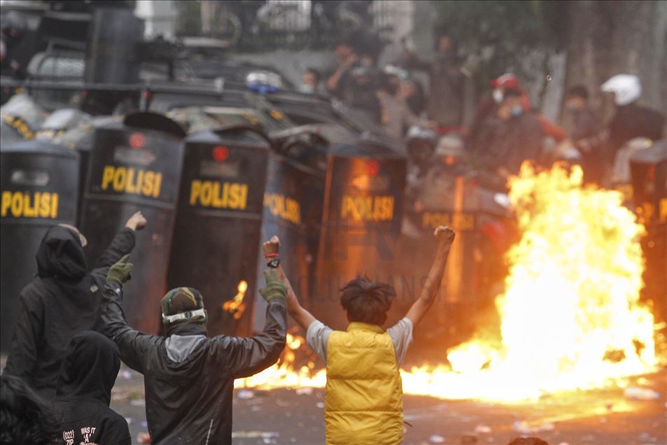 Demonstration against Omnibus Law on job creation in Indonesia