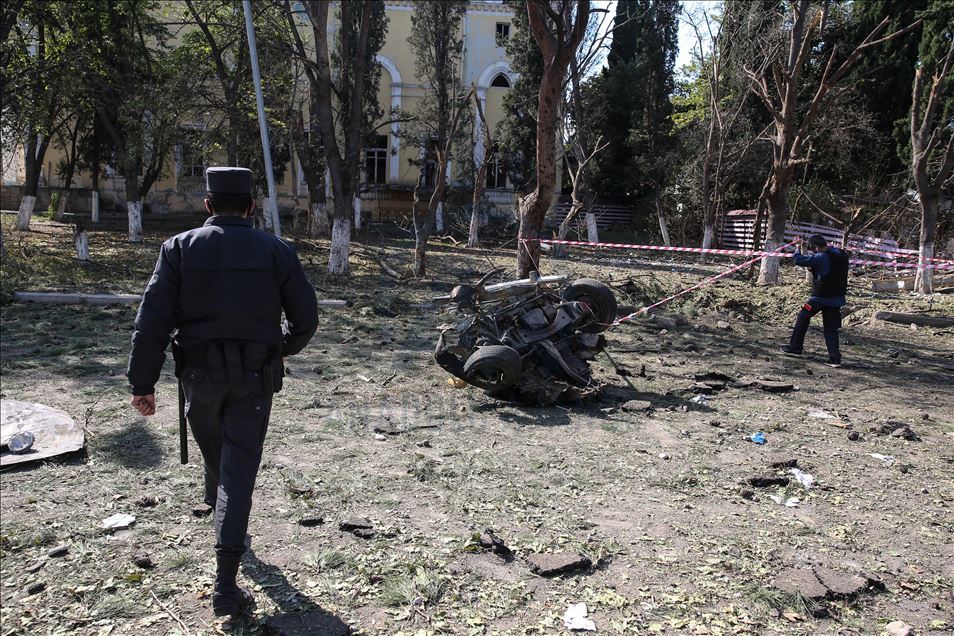 Missile lands in street near museum and school amid clashes between Armenia and Azerbaijan