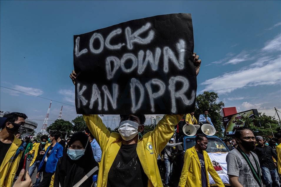 Demonstration against Omnibus Law on job creation bill in Indonesia