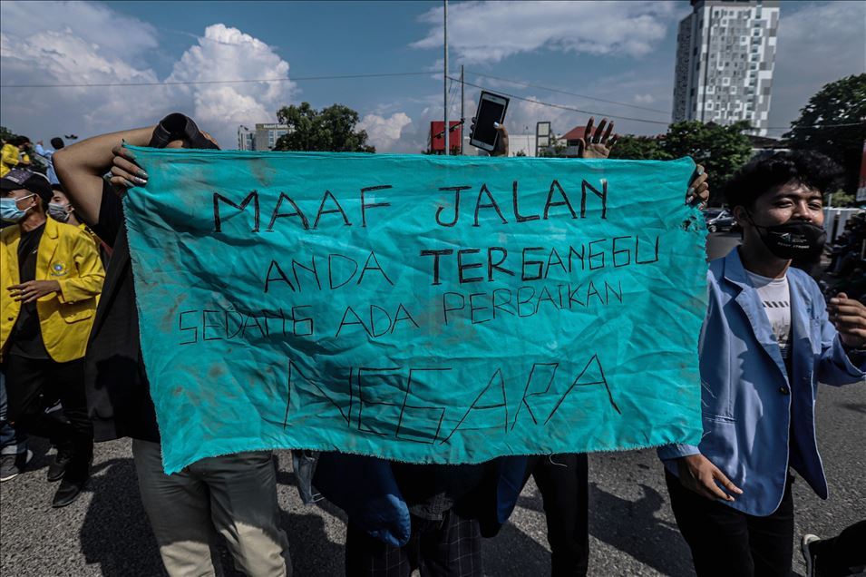 Demonstration against Omnibus Law on job creation bill in Indonesia