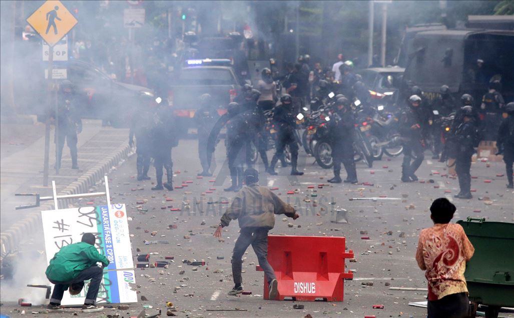 Demonstrasi menentang UU Cipta Kerja di Jakarta