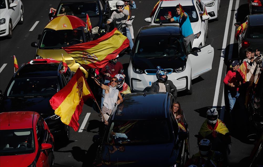 Protestas en Madrid contra las medidas para detener el avance de la COVID-19
