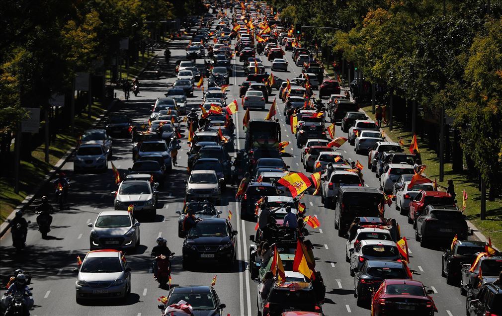 Protestas en Madrid contra las medidas para detener el avance de la COVID-19