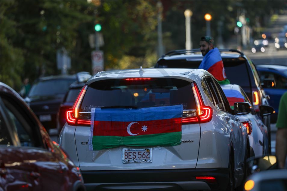 У Белого дома прошла акция в поддержку Азербайджана