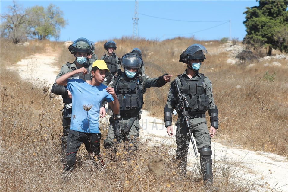 İsrail askerlerinden Filistinlilerin zeytin toplamasına engel