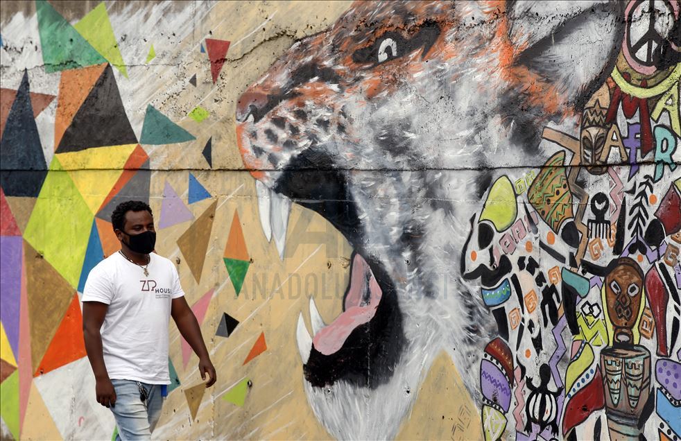 Arte callejero de coronavirus en Etiopía