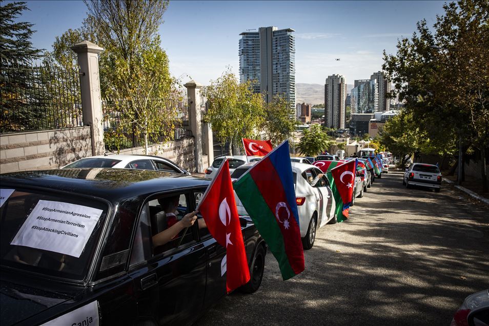 Başkentte Azerbaycan'a destek konvoyu
