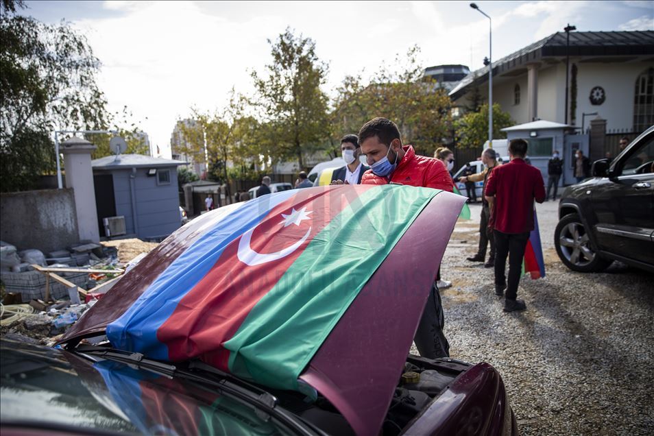 Başkentte Azerbaycan'a destek konvoyu