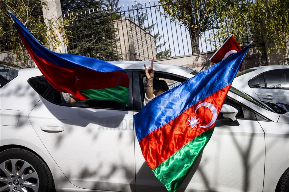 Başkentte Azerbaycan'a destek konvoyu