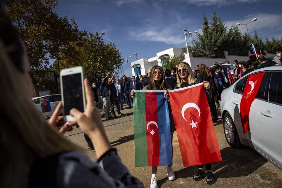 Başkentte Azerbaycan'a destek konvoyu