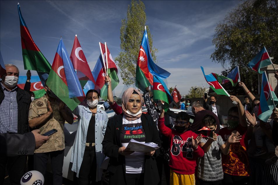 Başkentte Azerbaycan'a destek konvoyu