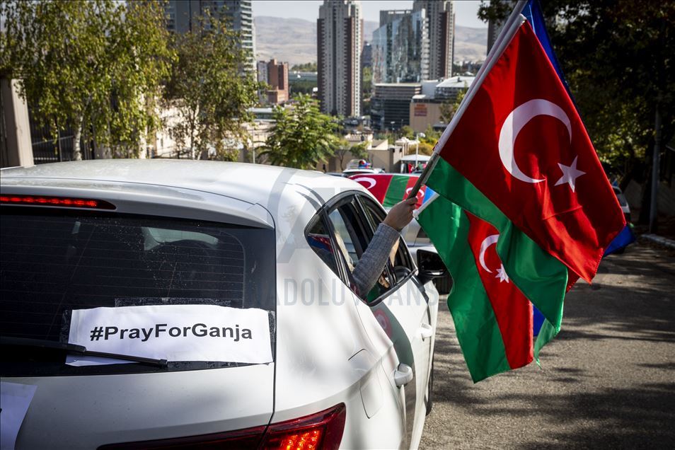 Başkentte Azerbaycan'a destek konvoyu