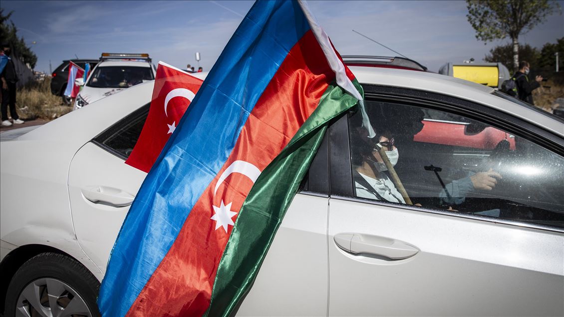 Başkentte Azerbaycan'a destek konvoyu