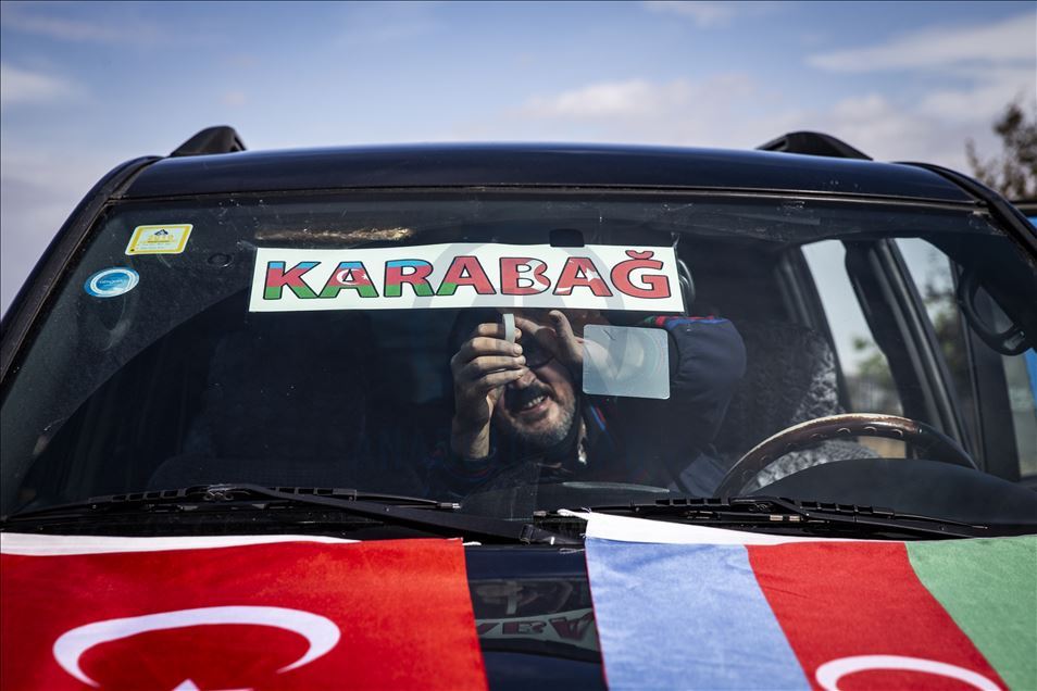 Başkentte Azerbaycan'a destek konvoyu