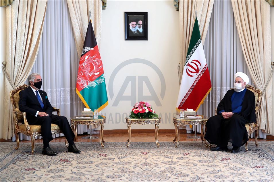 دیدار رئیس شورای عالی مصالحه ملی افغانستان با رئیس جمهور ایران در تهران
