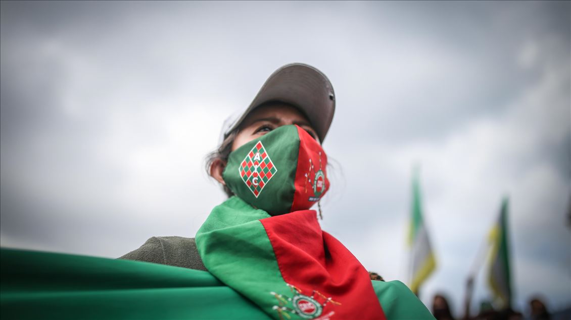 Bogota'ya gelen yerli topluluklar yürüyüş düzenledi