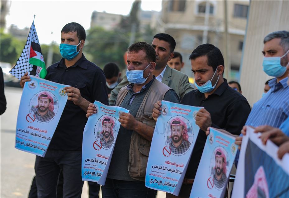 تظاهرات شهروندان غزه در حمایت از اسرای فلسطینی در بند اسرائیل