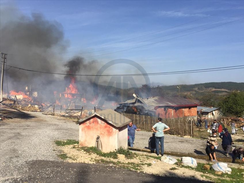 Bolu'da bir evde çıkan yangın çevredeki evlere sıçradı
