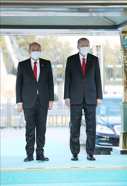 استقبال رسمی از رئیس جمهور جمهوری ترک قبرس شمالی در آنکارا