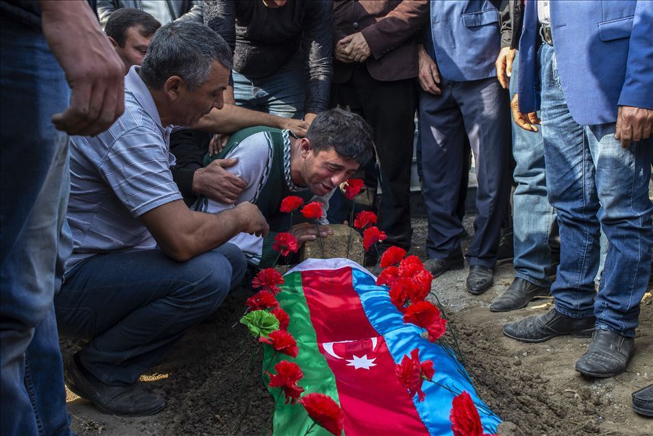 Ermenistan saldırısında hayatını kaybeden 4 sivil son yolcuğuna uğurlandı