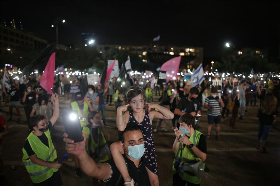 Tel Aviv'de Netanyahu karşıtı gösteri

