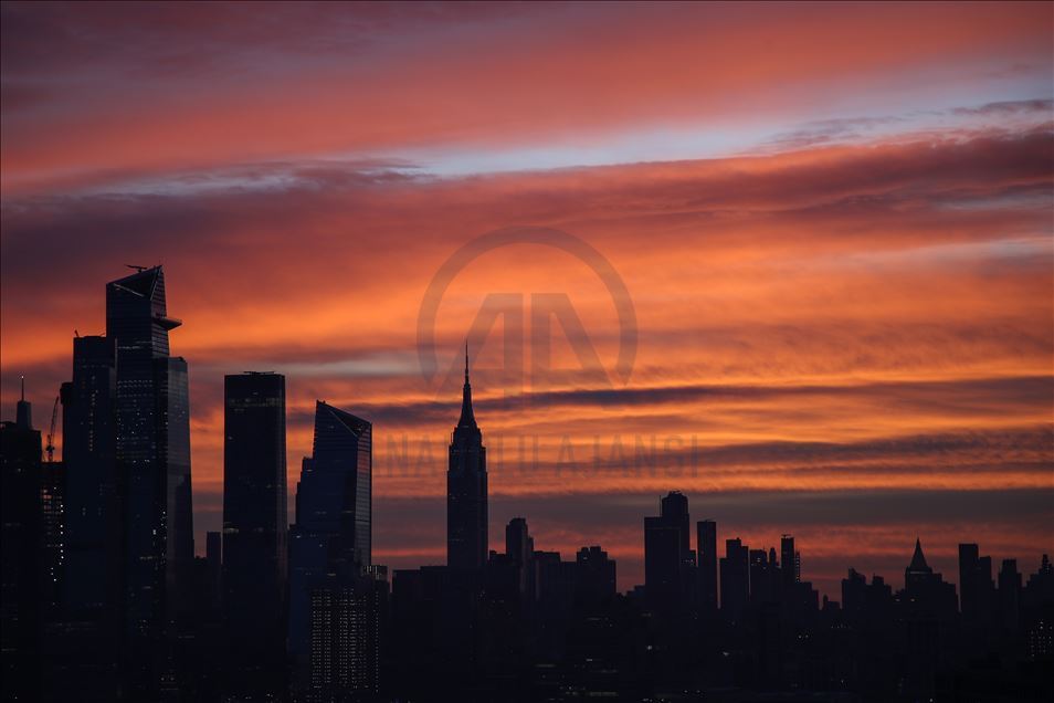 Sunrise view over New York City