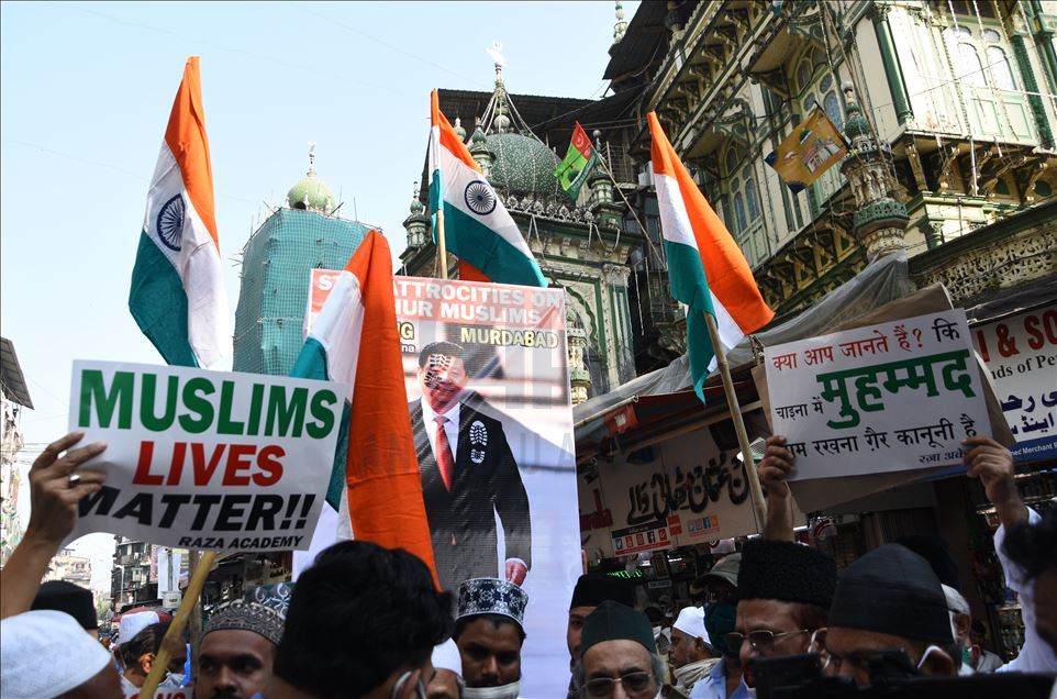 Aksi dukung Uighur di Mumbai, India