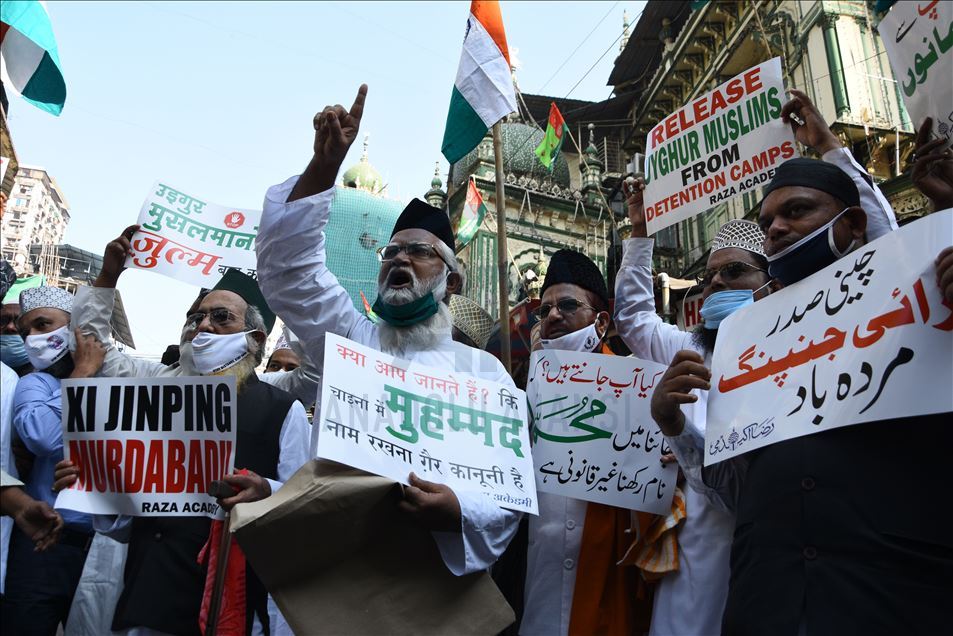 Aksi dukung Uighur di Mumbai, India