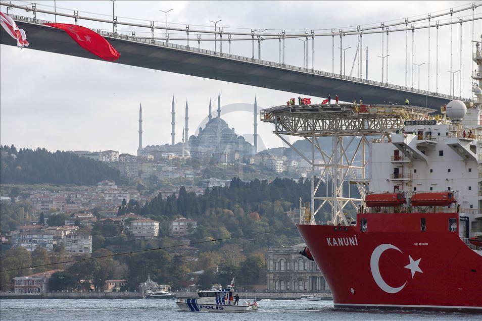 Kanuni sondaj gemisi Karadeniz'e uğurlandı