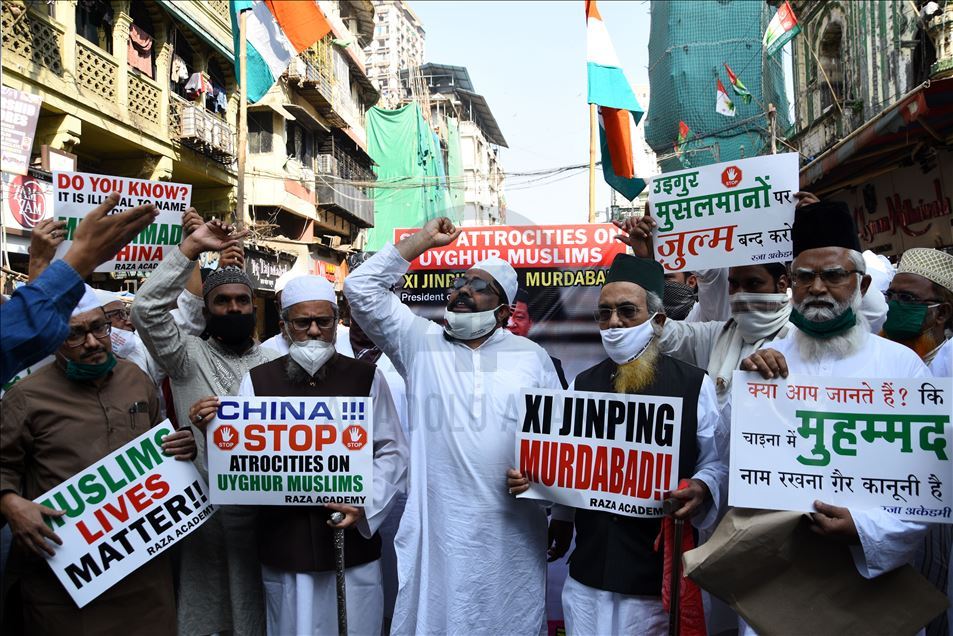Aksi dukung Uighur di Mumbai, India