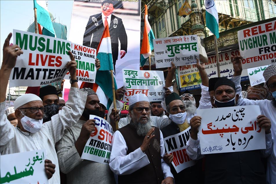 Aksi dukung Uighur di Mumbai, India