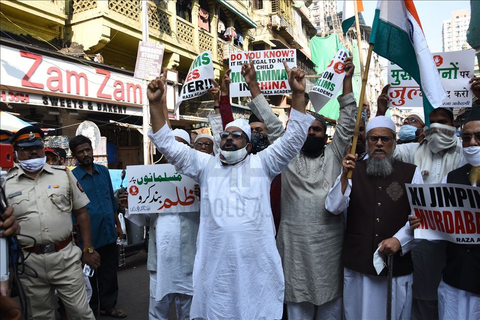 Aksi dukung Uighur di Mumbai, India