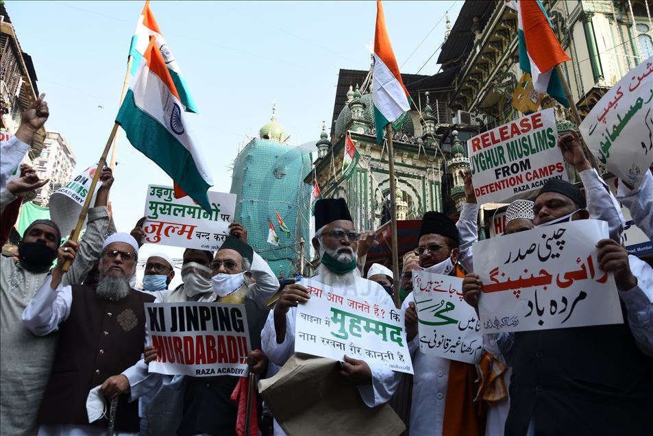Aksi dukung Uighur di Mumbai, India