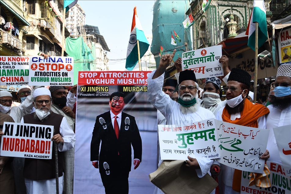 Aksi dukung Uighur di Mumbai, India