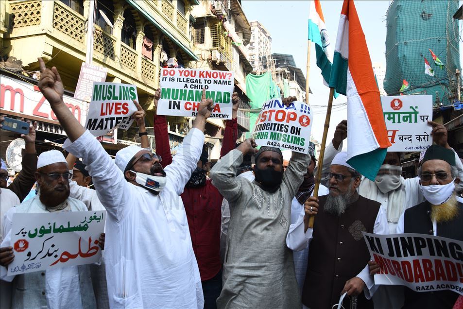Aksi dukung Uighur di Mumbai, India