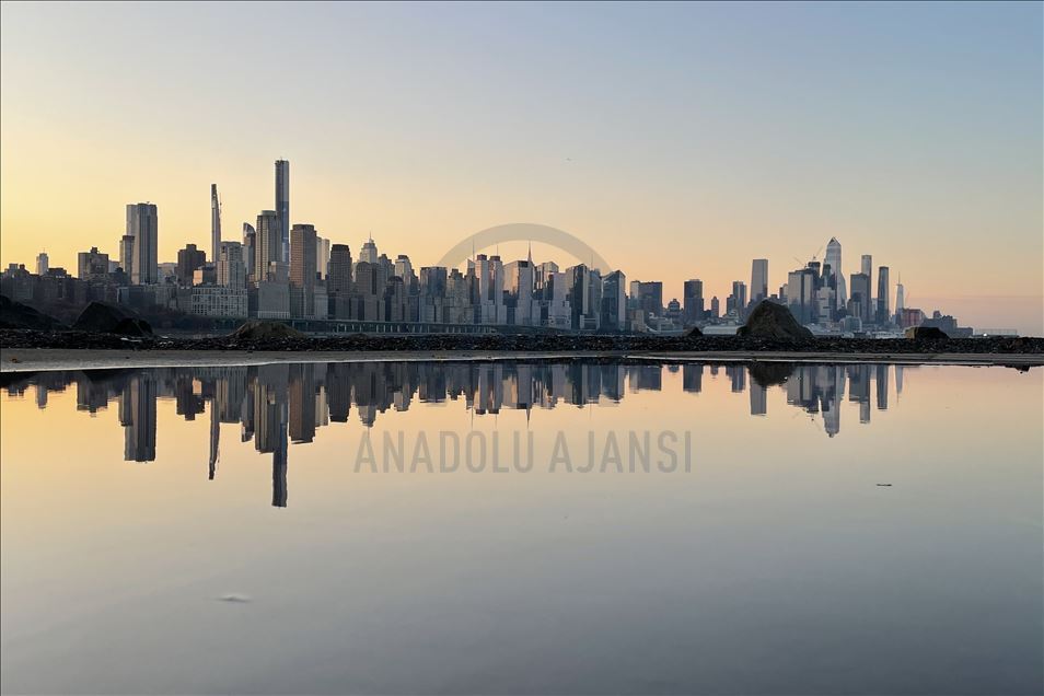 ABD'nin New York kentinde gün doğumu ve sabah sporu manzarası