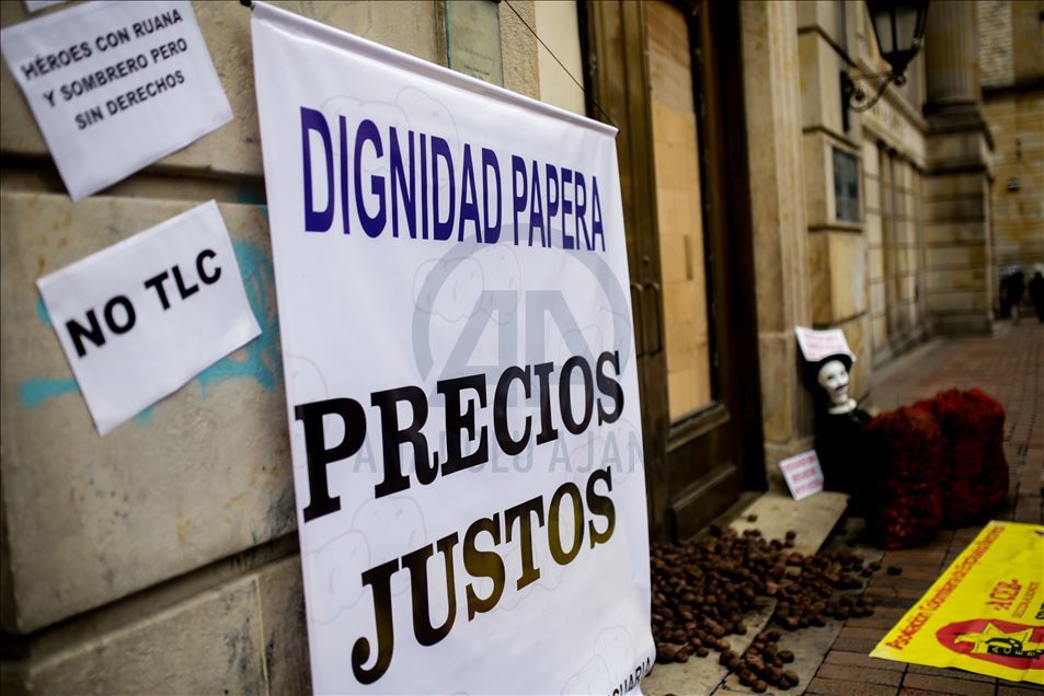 Colombia: Así fue la protesta de campesinos y productores de papa por caída de precios en Bogotá
