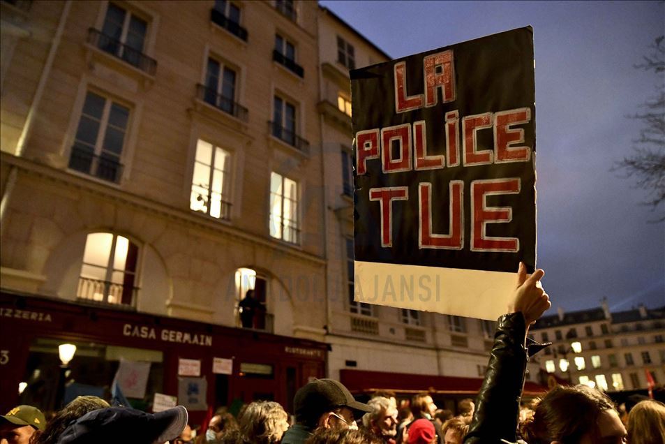 Thousands of demonstrators at the PPL Global Security Law protest in Paris