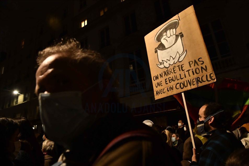 Thousands of demonstrators at the PPL Global Security Law protest in Paris